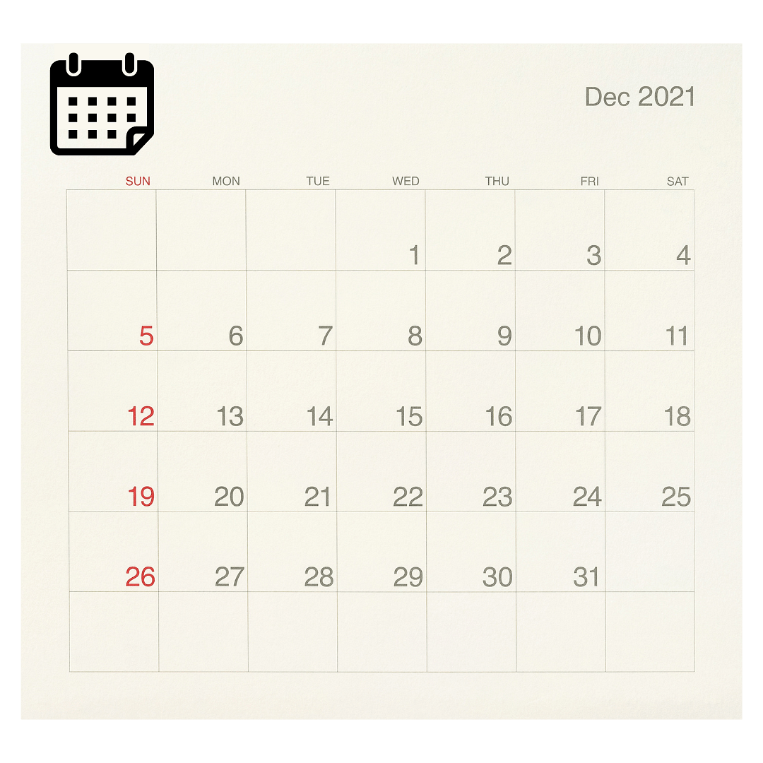 December 2021 Calendar