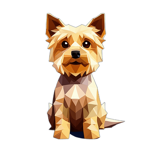 Yorkshire Terrier, Children'S Cartoon Animation Style - Full Body, Single View, No Shadow