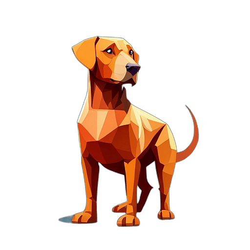 Rhodesian Ridgeback, Children'S Cartoon Animation Style - Full Body, Single View, No Shadow