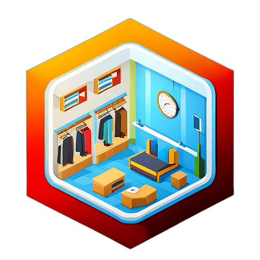 Sporting Goods Store, Minimalist App Icon - Circle Icon Bevel Border