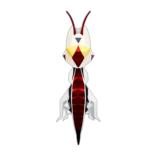 Earwig, Children'S Cartoon Animation Style -  Full Body, Single View, No Shadow