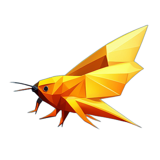 Moth, Children'S Cartoon Animation Style -  Full Body, Single View, No Shadow
