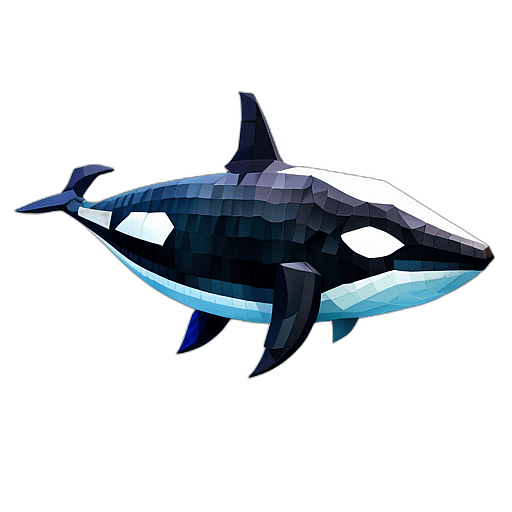 Orca, Cartoon Character - In The Style Of Pixar, Single View, No Shadow