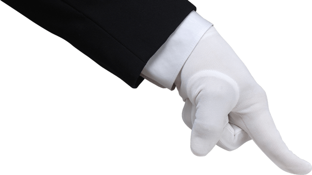 Hand In White Glove Pushing Down