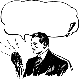 Vintage Man with Speech Bubble