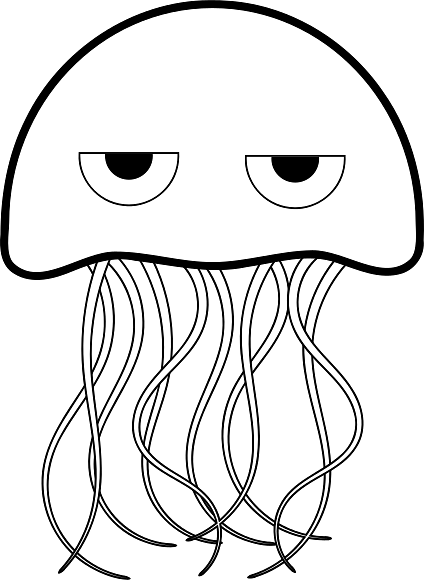 Black and White Squid with Eyes