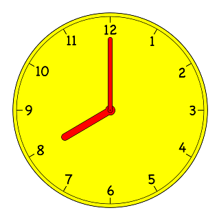 Analogue Clock 8:00
