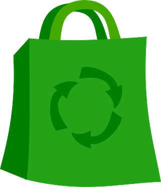 Green Shopping Bag with Recycling 