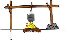 Cooking Rack above the Campfire