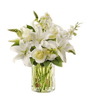 Small Bouquet Of Lilies In A Vase
