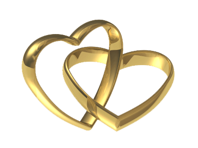 Gold Wedding Hearts