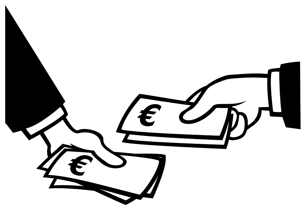 Euro Bills Passing Hands