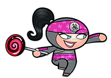 Chop Chop Character Jo holding Giant Lollypop