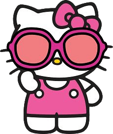 Hello Kitty Wearing Big Sunglasses