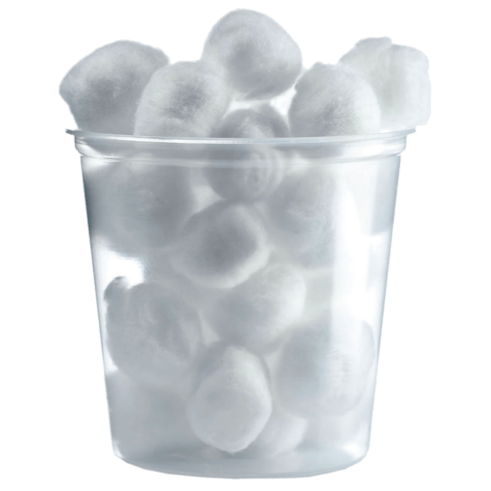Cotton Balls In Plastic Cup