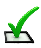 Green Check In Black Square