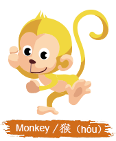 Chinese Horoscope Kids Monkey Sign Clipart