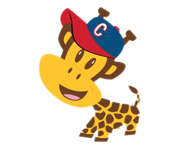 Julius Jr Character Clancy the Giraffe Wearing A Cap