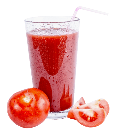 Tomato Juice Glass With Tomatoes