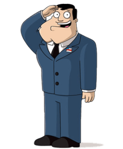 American Dad Character Stan Smith Saluting
