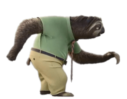 Zootopia Flash the Sloth Walking Slowly