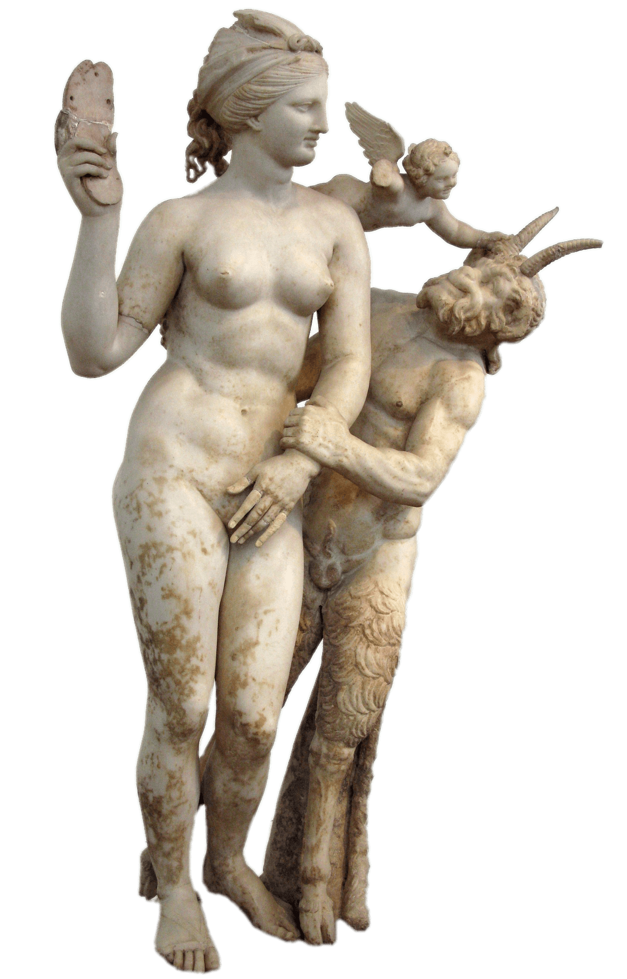 Statuette of Aphrodite and Eros chasing Pan