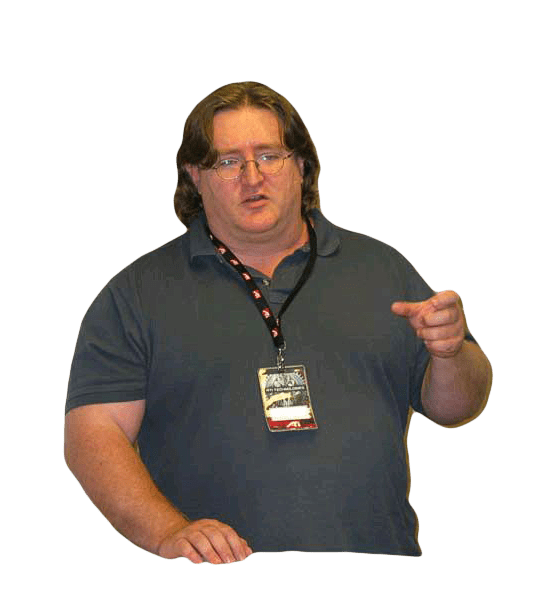 Gabe Newell Pointing