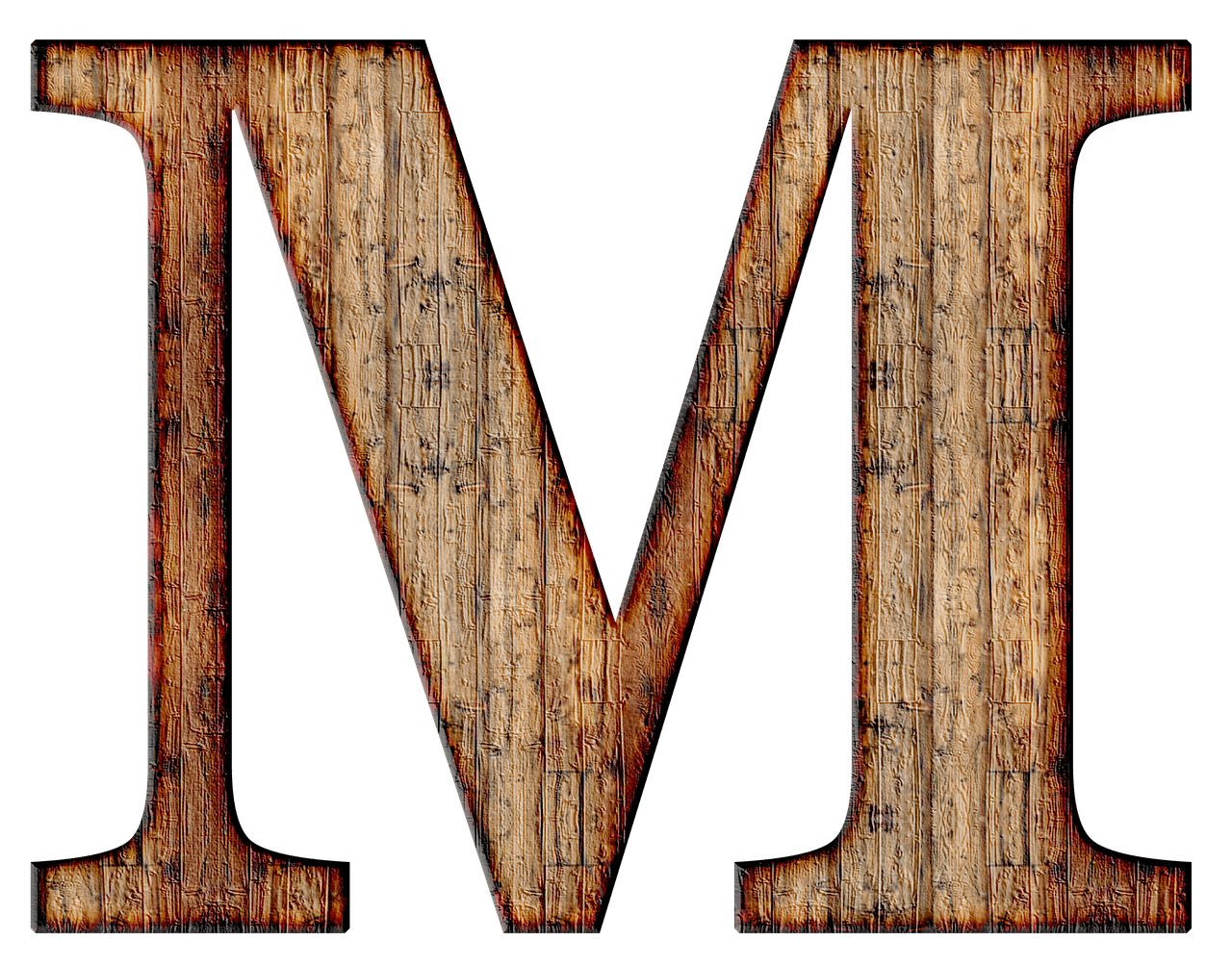 Wooden Capital Letter M