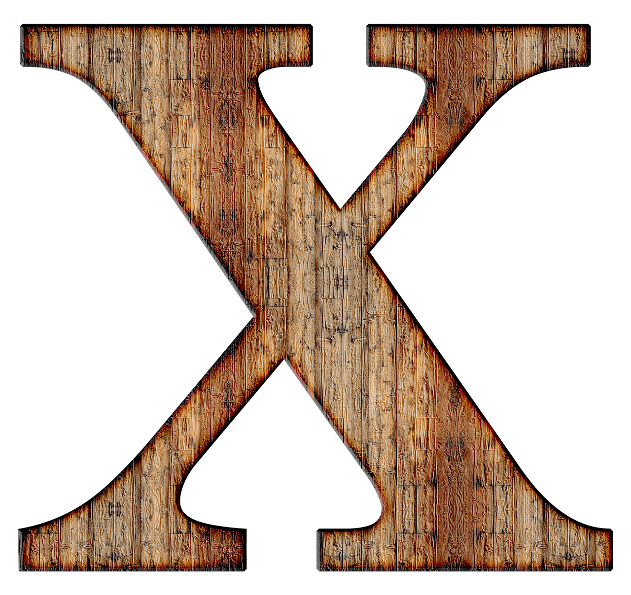 Wooden Capital Letter X