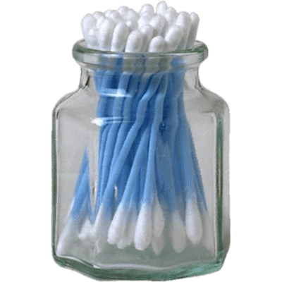 Glass Pot With Cotton Buds