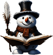 Snowman with Book and Quill