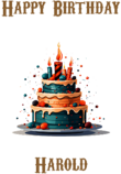 Happy Birthday Harold, Personal Custom Message