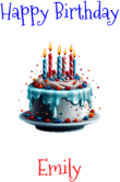 Happy Birthday Emily Custom Message