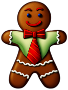 Gingerbread Man With A Fondant Tie And Pocket Square, Minimalist - Gingerbread Men, Decorated For Christmas, With Colorful Details And Icing, Single Item, No Shadow