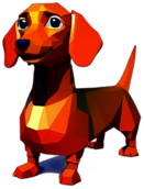 Dachshund, Children'S Cartoon Animation Style - Full Body, Single View, No Shadow