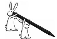 Bob and Bobek Holding Large Pencil