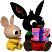 Bing Bunny and Charlie reading