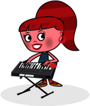 Cha-Ching Character Pepper on the Keyboards