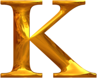 Gold Typography Letter K