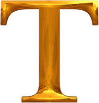 Gold Typography Letter T