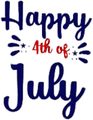 Happy 4th of July blue and red letters