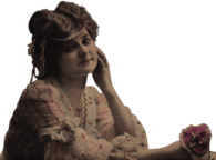 Victorian Woman, In Love, Holding A Flower