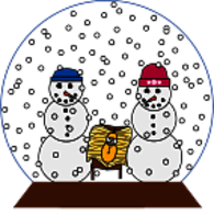 Snowglobe with Snowmen Nativity