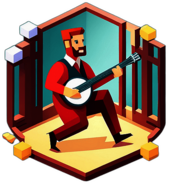 Low poly banjo app icon