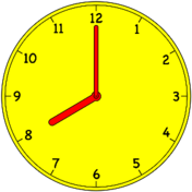 Analogue Clock 8:00