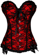 Red Corset With Black Lace