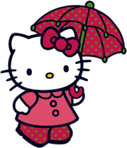 Hello Kitty Under Umbrella
