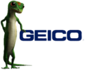 Geico Logo with Gecko standing