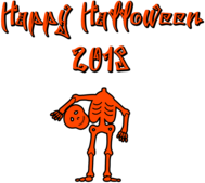 Happy Halloween 2018 Scary Font Skeleton