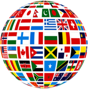 Globe Of World Flags